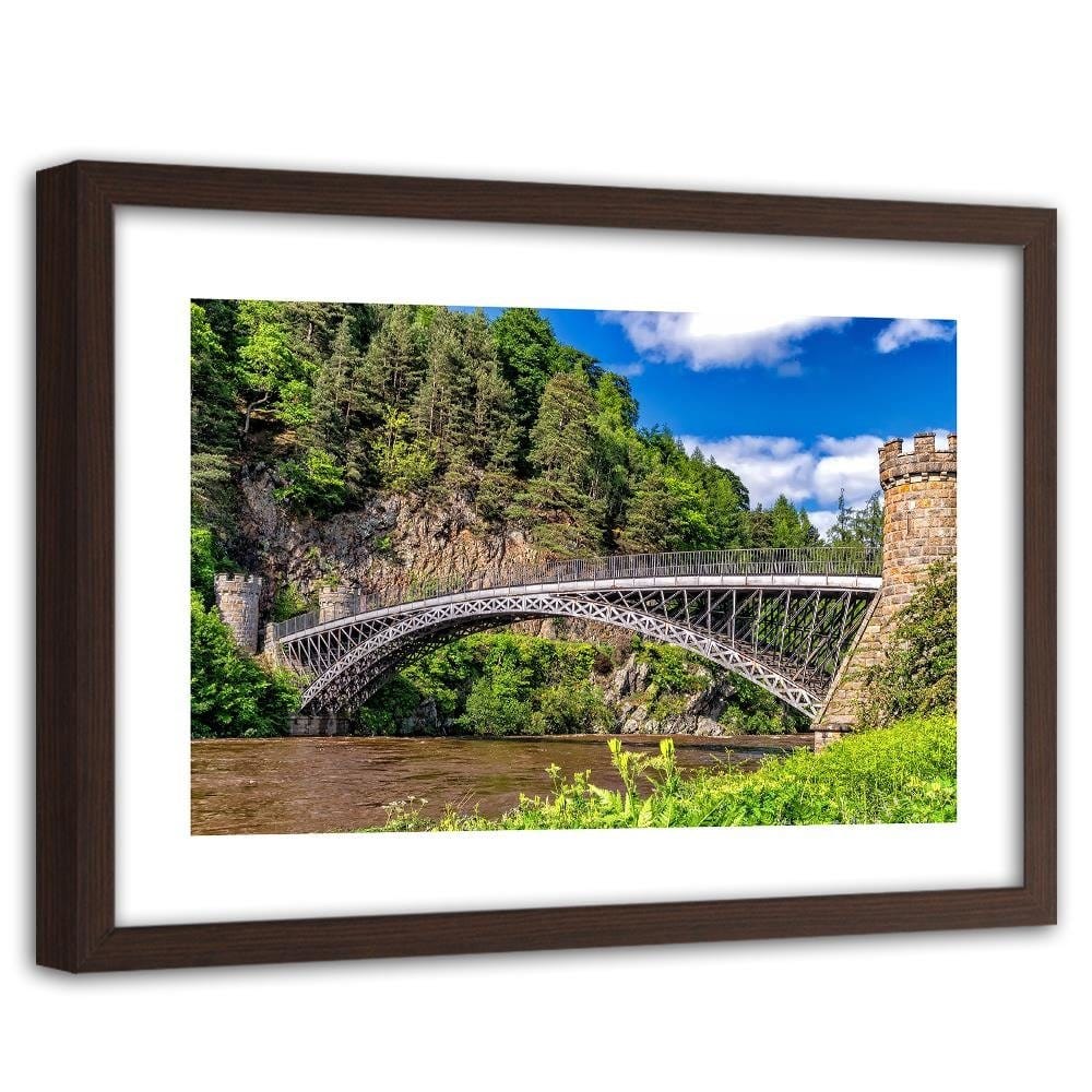 Glezna brūnā rāmī - Bridge Over The River Home Trends DECO