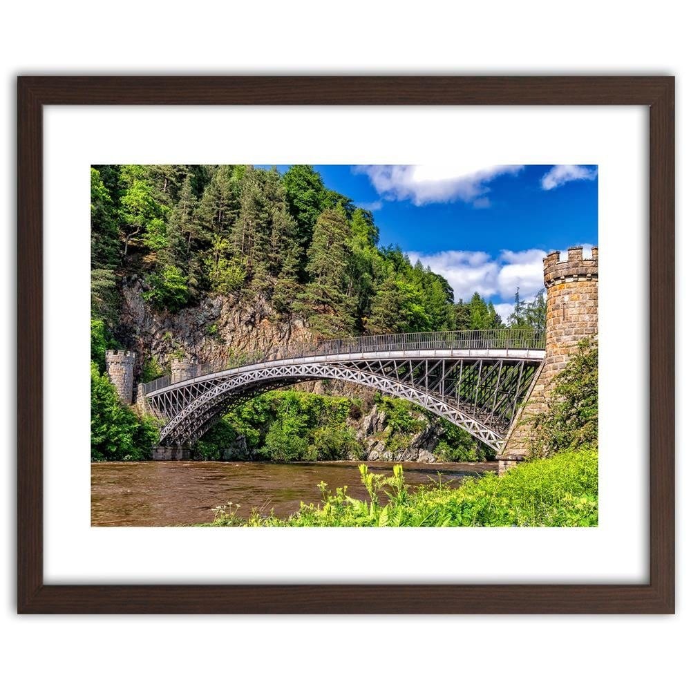 Glezna brūnā rāmī - Bridge Over The River Home Trends DECO
