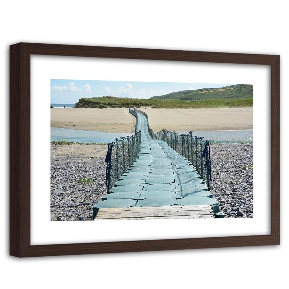 Glezna brūnā rāmī - Bridge To The Beach Home Trends DECO