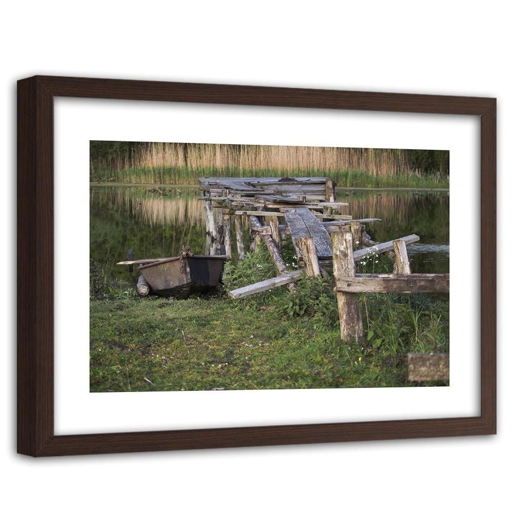 Glezna brūnā rāmī - Broken Bridge Home Trends DECO