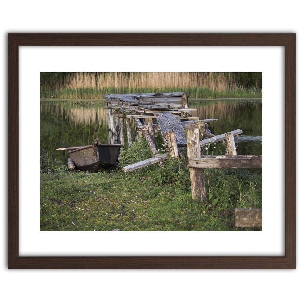 Glezna brūnā rāmī - Broken Bridge Home Trends DECO