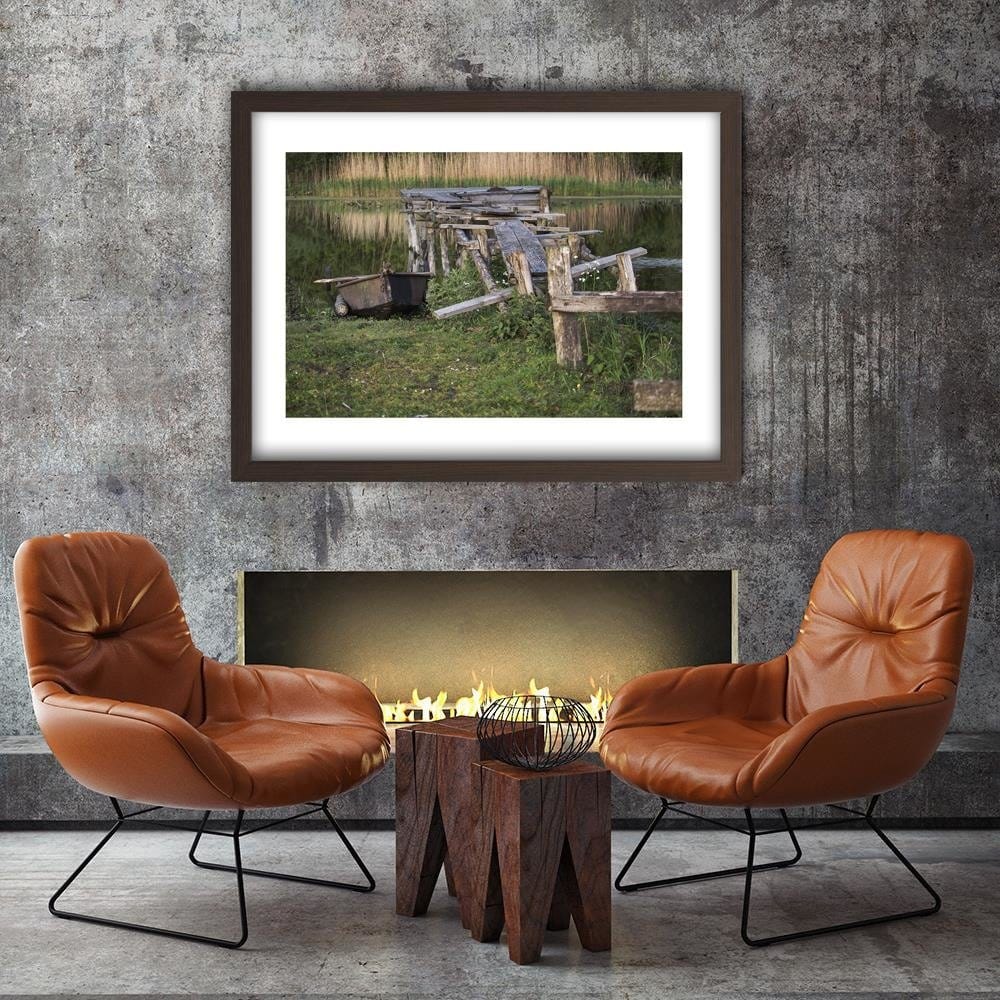 Glezna brūnā rāmī - Broken Bridge Home Trends DECO