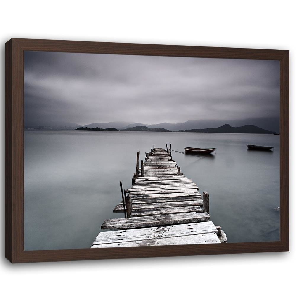 Glezna brūnā rāmī - Broken Bridge Home Trends DECO