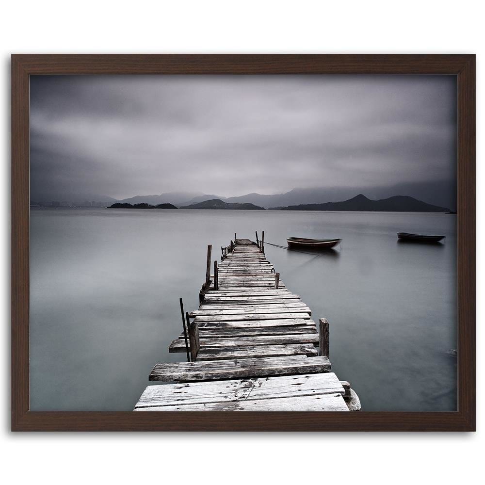 Glezna brūnā rāmī - Broken Bridge Home Trends DECO