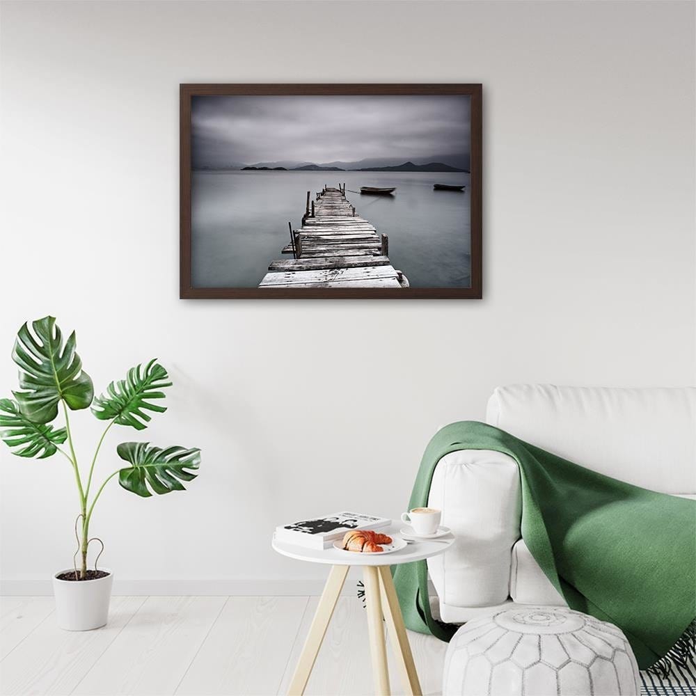 Glezna brūnā rāmī - Broken Bridge Home Trends DECO