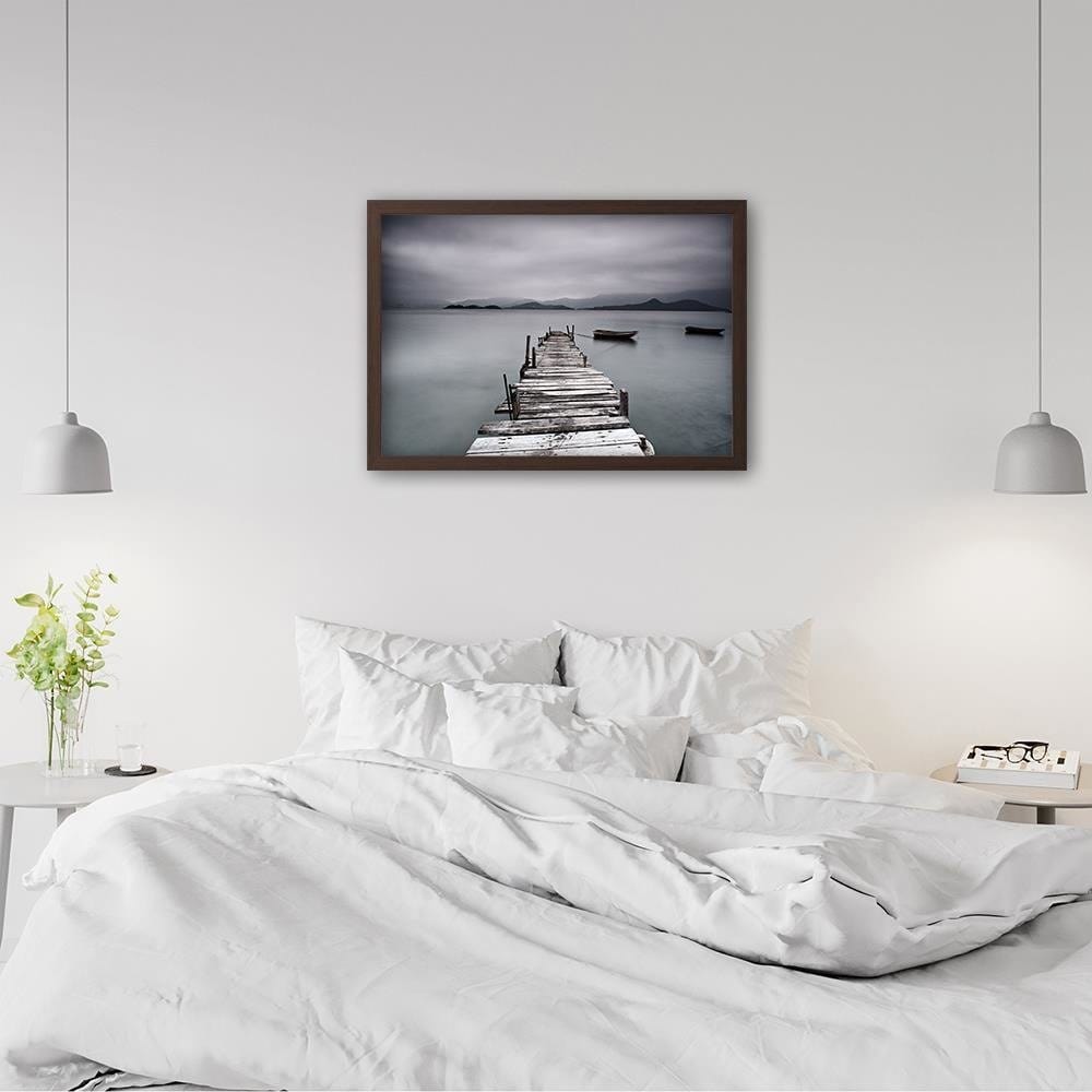 Glezna brūnā rāmī - Broken Bridge Home Trends DECO