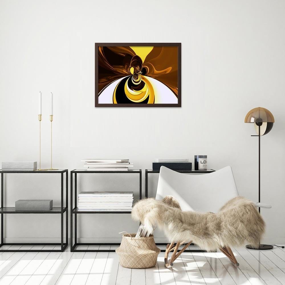 Glezna brūnā rāmī - Brown Abstraction Home Trends DECO