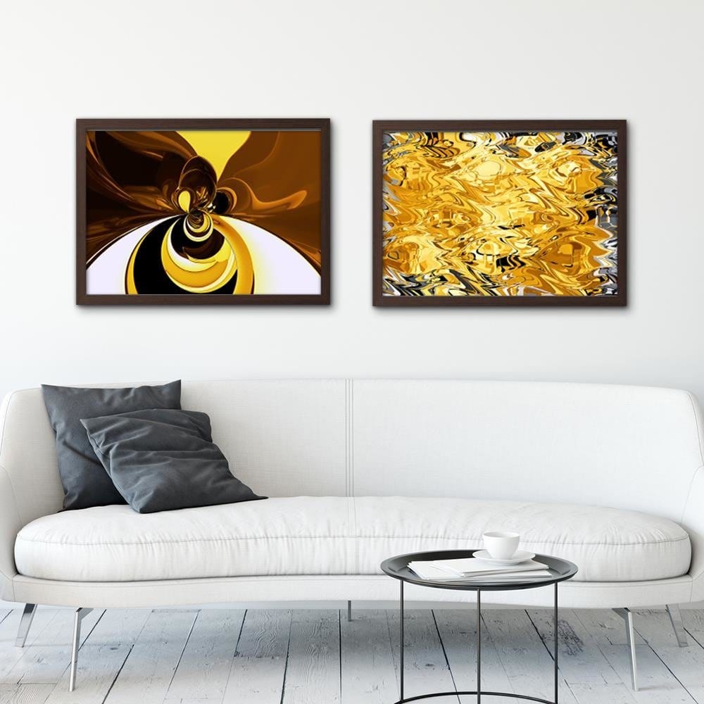 Glezna brūnā rāmī - Brown Abstraction Home Trends DECO