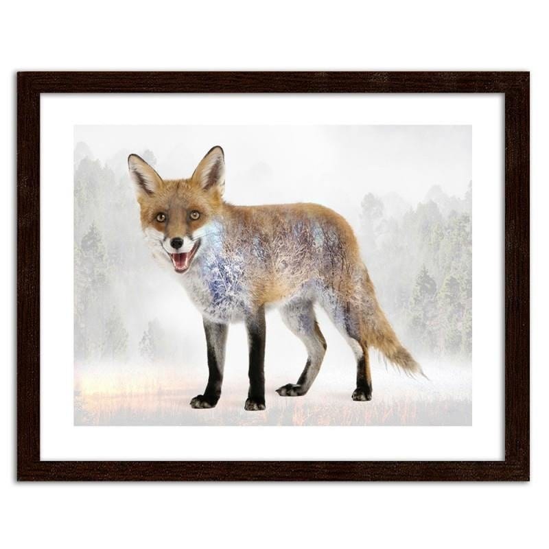 Glezna brūnā rāmī - Brown fox Home Trends DECO