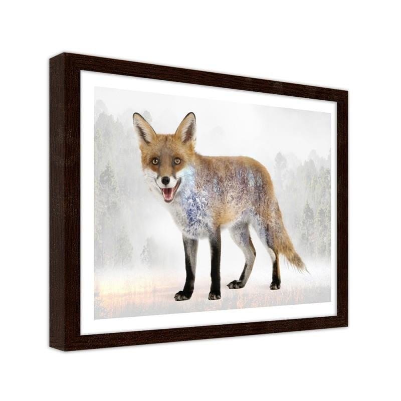 Glezna brūnā rāmī - Brown fox Home Trends DECO