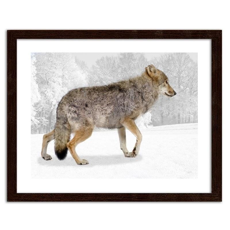 Glezna brūnā rāmī - Brown wolf Home Trends DECO