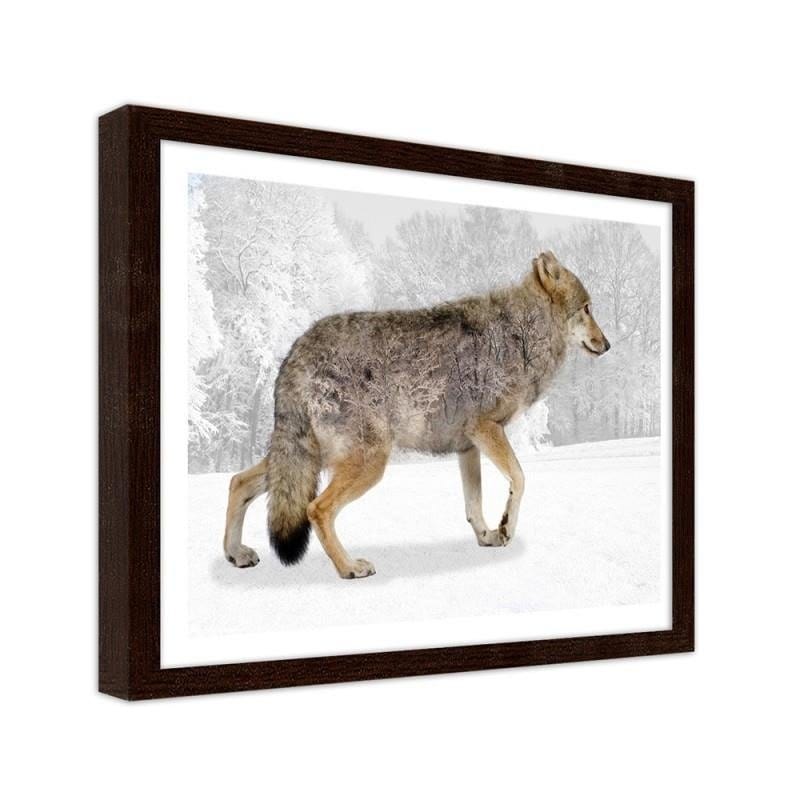 Glezna brūnā rāmī - Brown wolf Home Trends DECO
