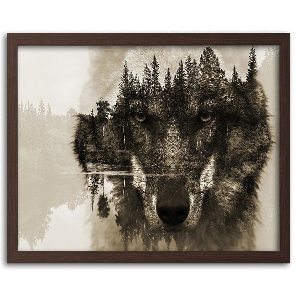Glezna brūnā rāmī - Brown Wolf Home Trends DECO