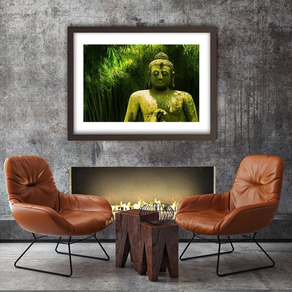 Glezna brūnā rāmī - Buddha 4 Of Bamboos Home Trends DECO
