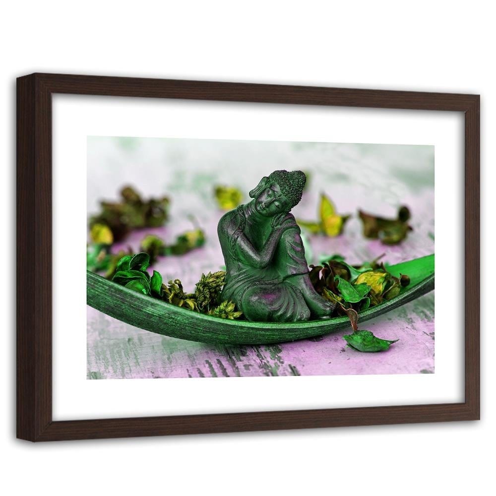 Glezna brūnā rāmī - Buddha And Flakes Home Trends DECO