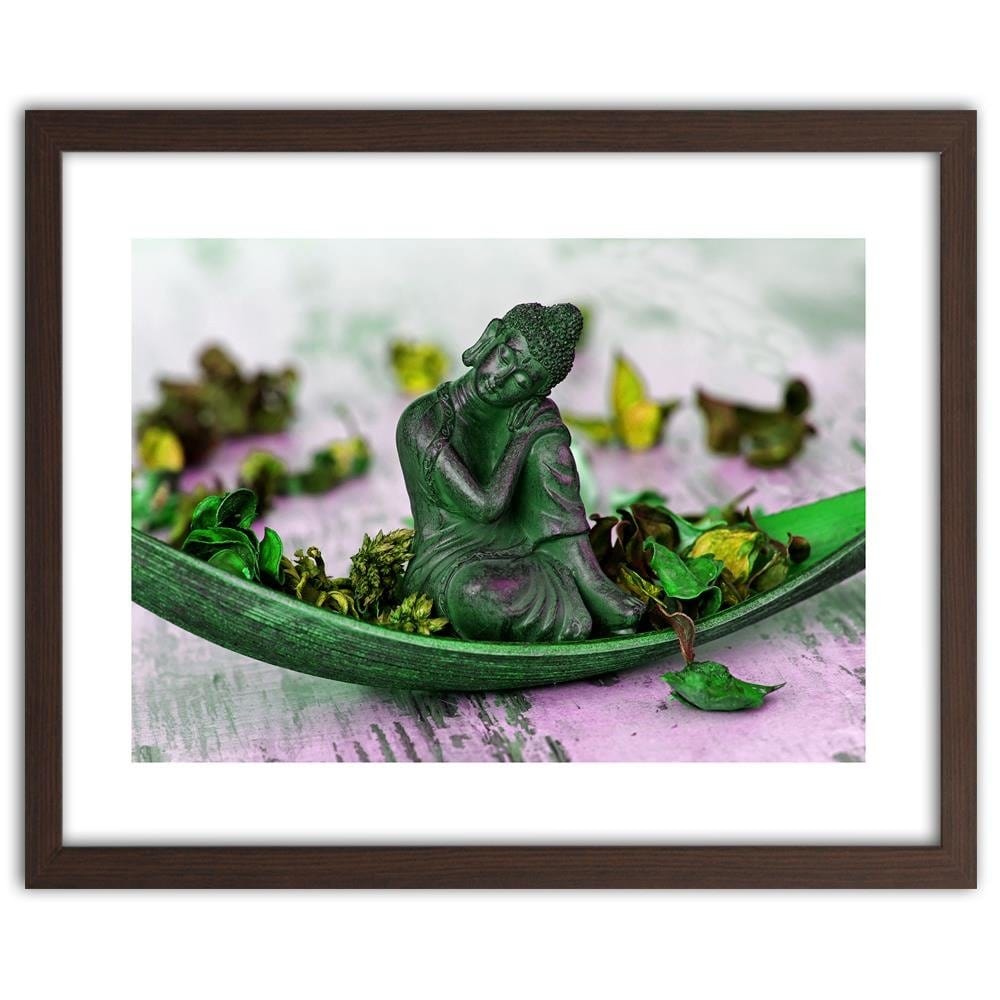 Glezna brūnā rāmī - Buddha And Flakes Home Trends DECO