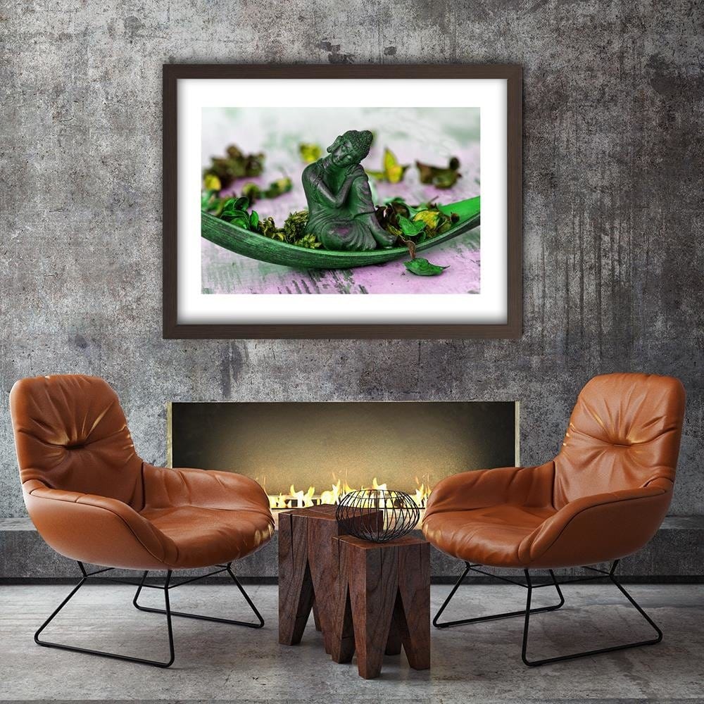 Glezna brūnā rāmī - Buddha And Flakes Home Trends DECO