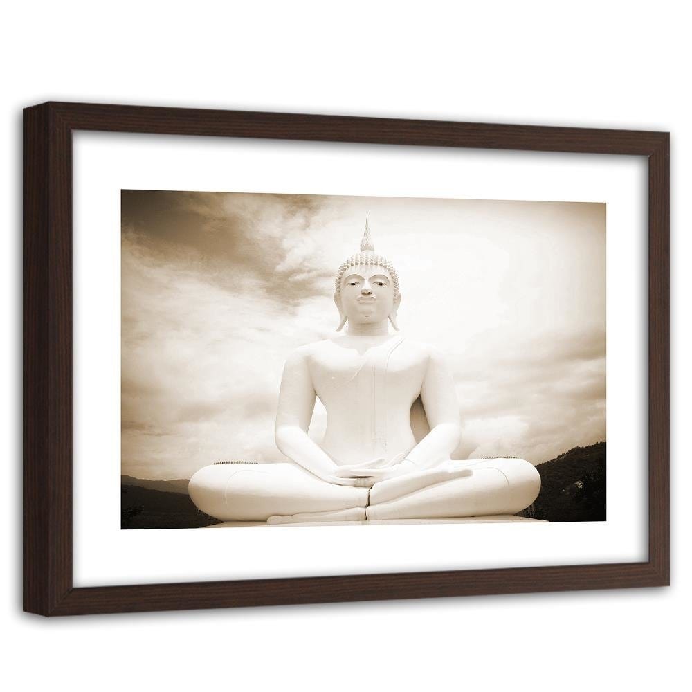 Glezna brūnā rāmī - Buddha And The Sky Home Trends DECO