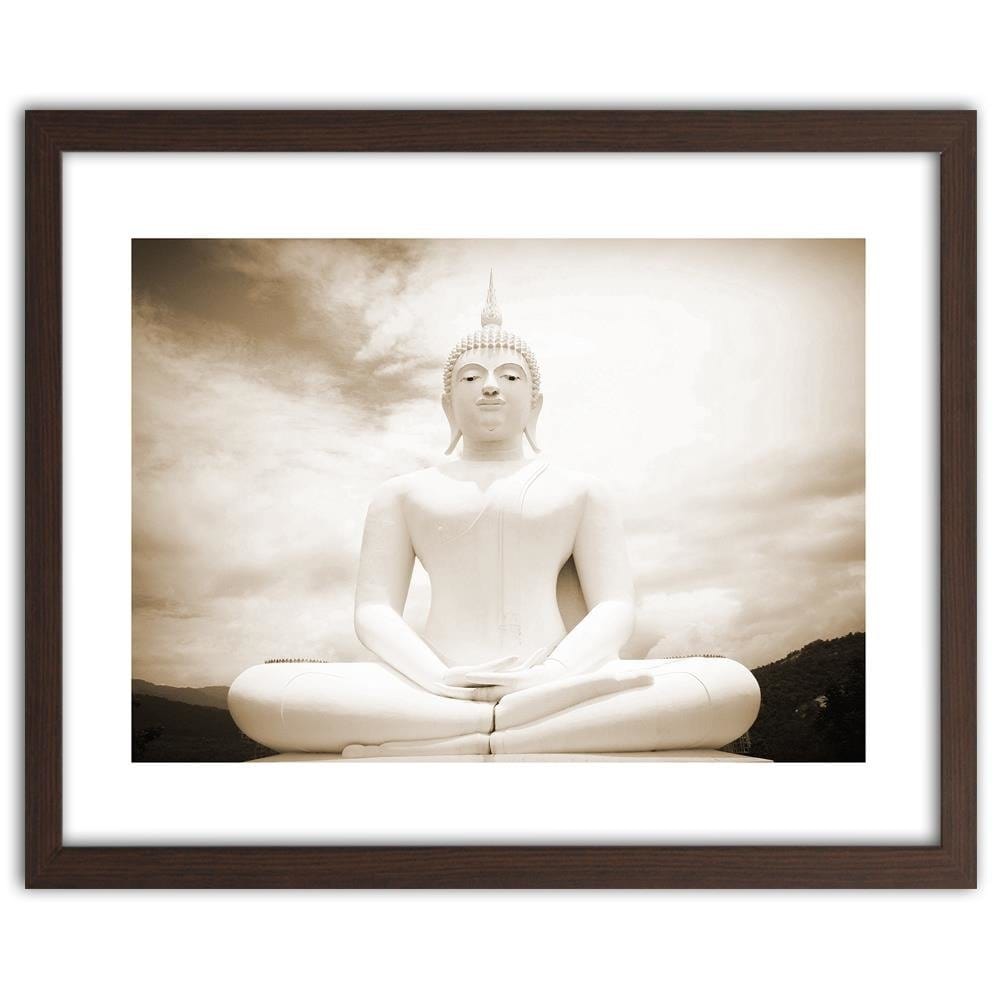 Glezna brūnā rāmī - Buddha And The Sky Home Trends DECO