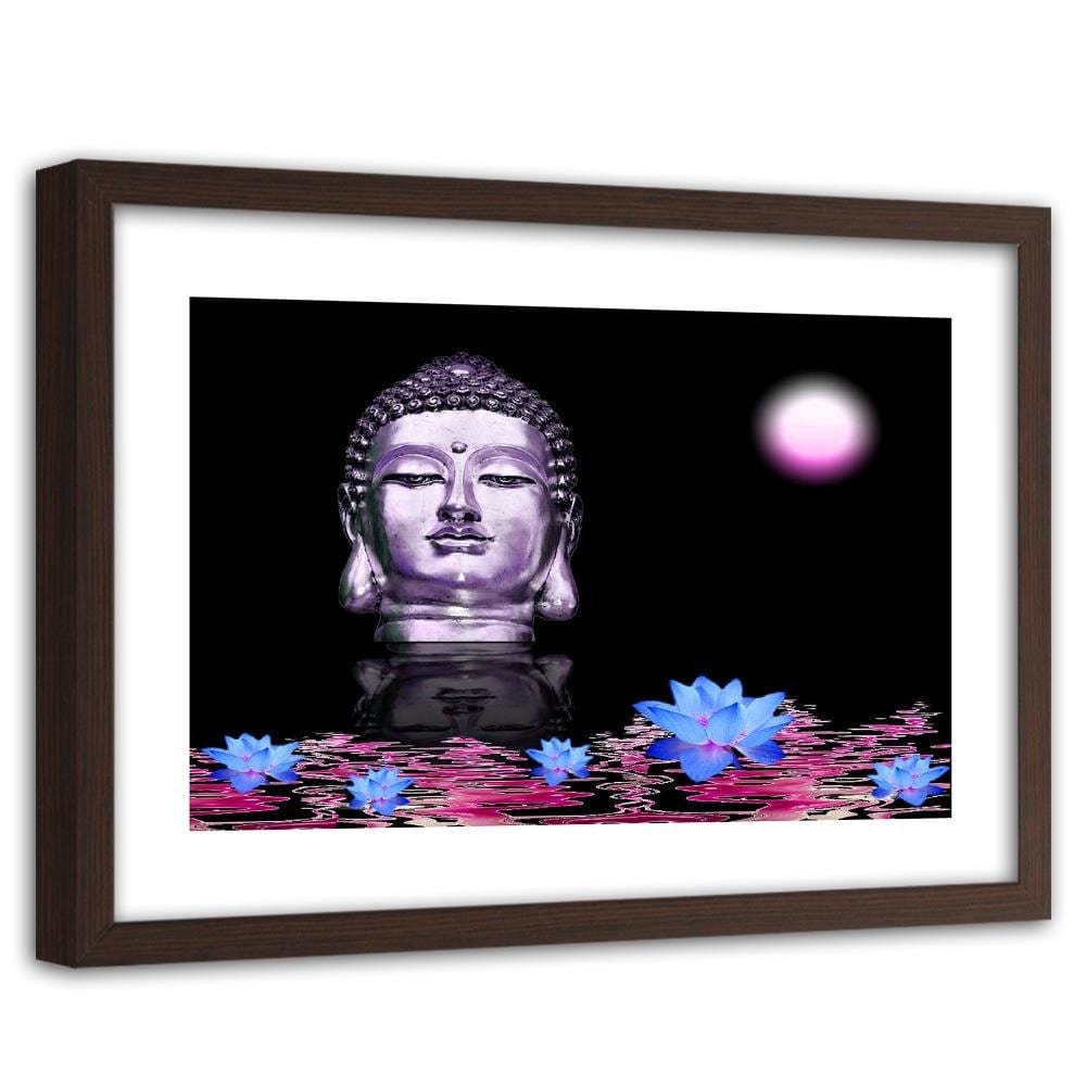 Glezna brūnā rāmī - Buddha At Sunset Home Trends DECO