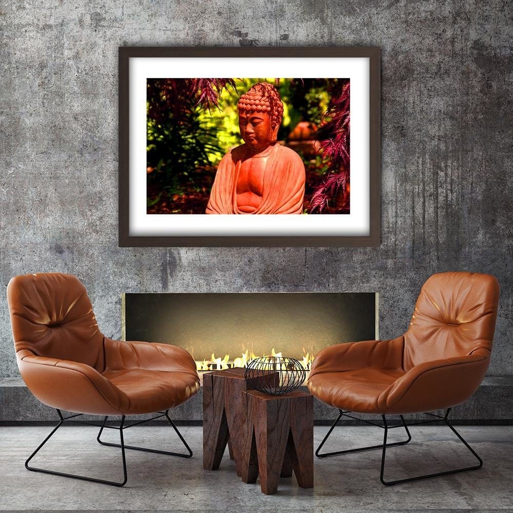 Glezna brūnā rāmī - Buddha Between The Trees Home Trends DECO