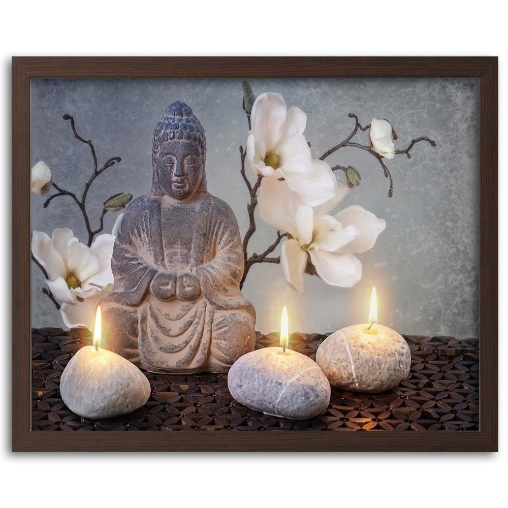 Glezna brūnā rāmī - Buddha Candles Home Trends DECO