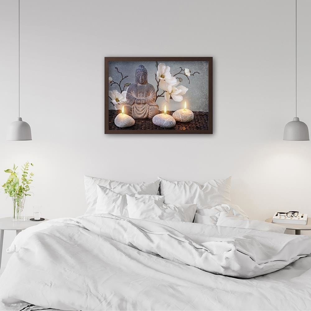 Glezna brūnā rāmī - Buddha Candles Home Trends DECO