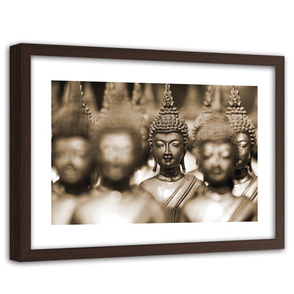 Glezna brūnā rāmī - Buddha In The Crowd Home Trends DECO