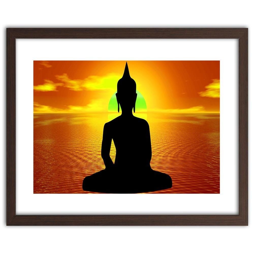 Glezna brūnā rāmī - Buddha Meditation Home Trends DECO