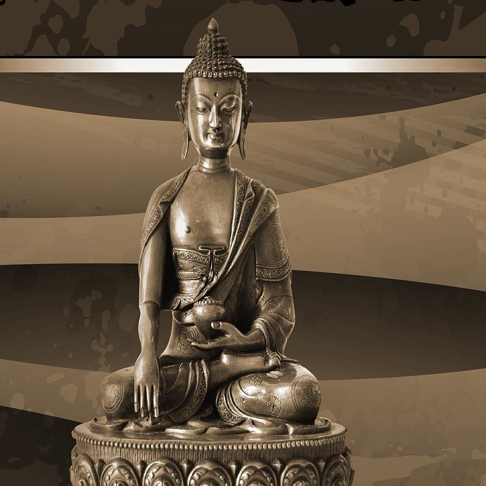 Glezna brūnā rāmī - Buddha On An Abstract Background Home Trends DECO