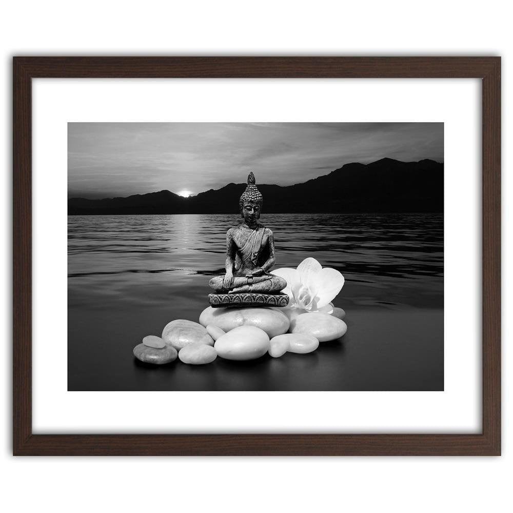 Glezna brūnā rāmī - Buddha On The Rocks Home Trends DECO