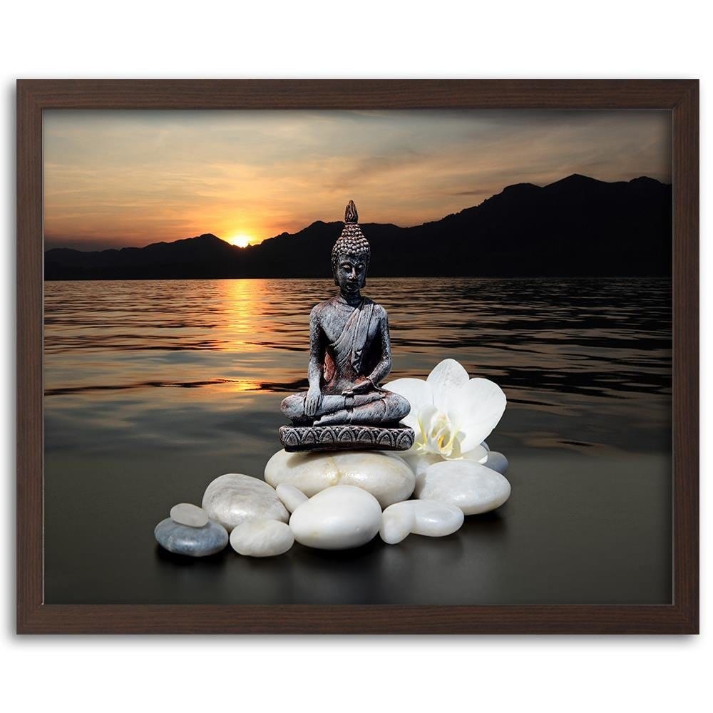 Glezna brūnā rāmī - Buddha Over The Sea Home Trends DECO