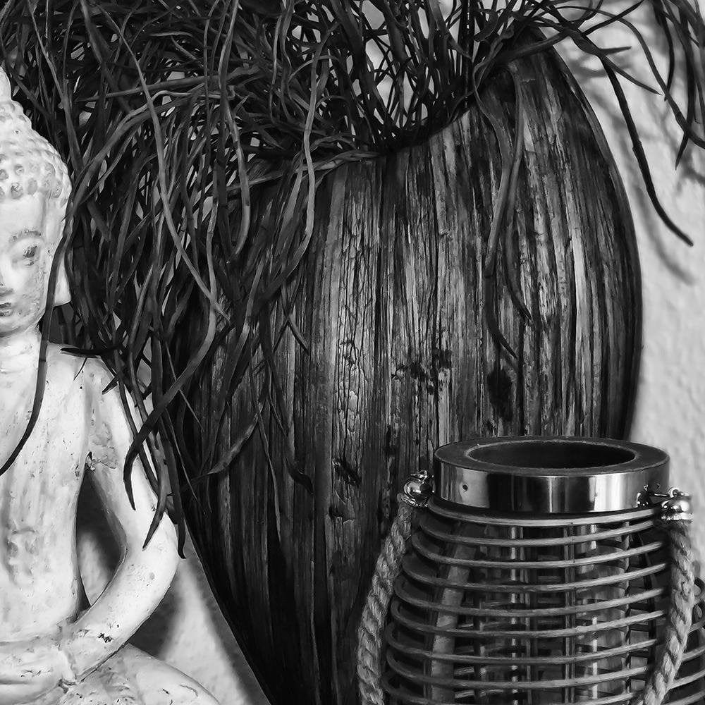 Glezna brūnā rāmī - Buddha Vase With Black And White Home Trends DECO