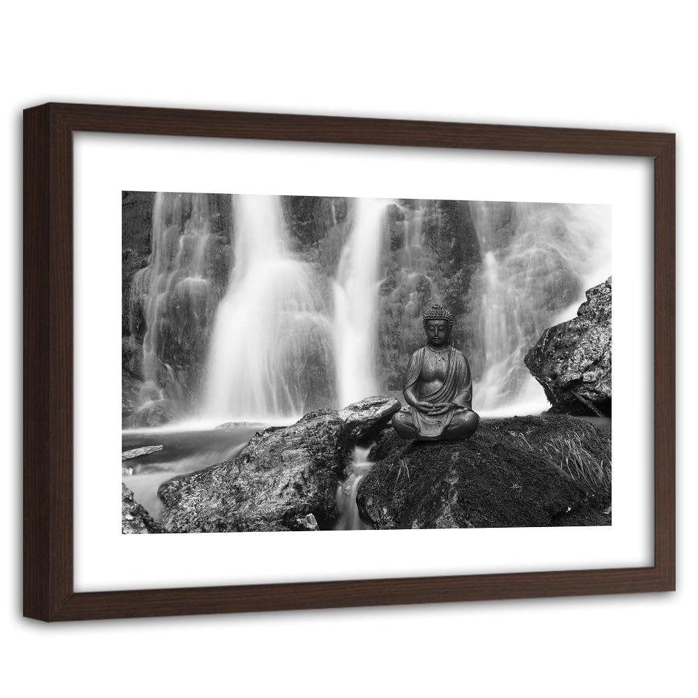 Glezna brūnā rāmī - Buddha Waterfall Home Trends DECO