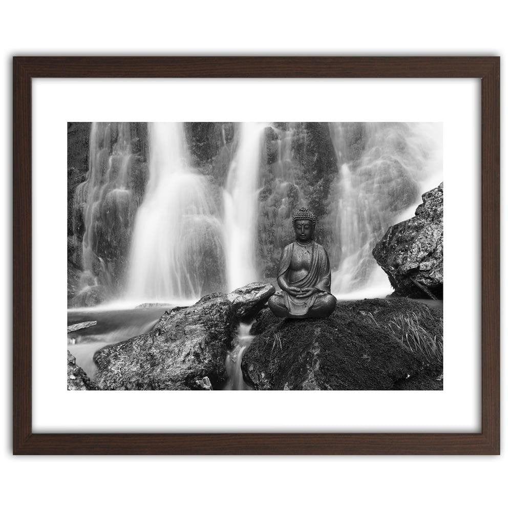 Glezna brūnā rāmī - Buddha Waterfall Home Trends DECO