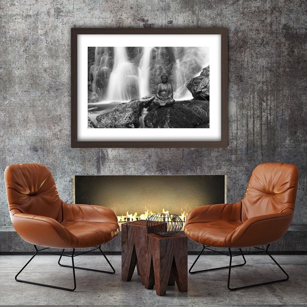 Glezna brūnā rāmī - Buddha Waterfall Home Trends DECO