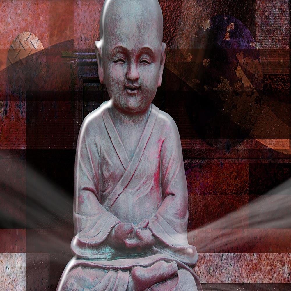 Glezna brūnā rāmī - Buddha With Geometric Figures Home Trends DECO