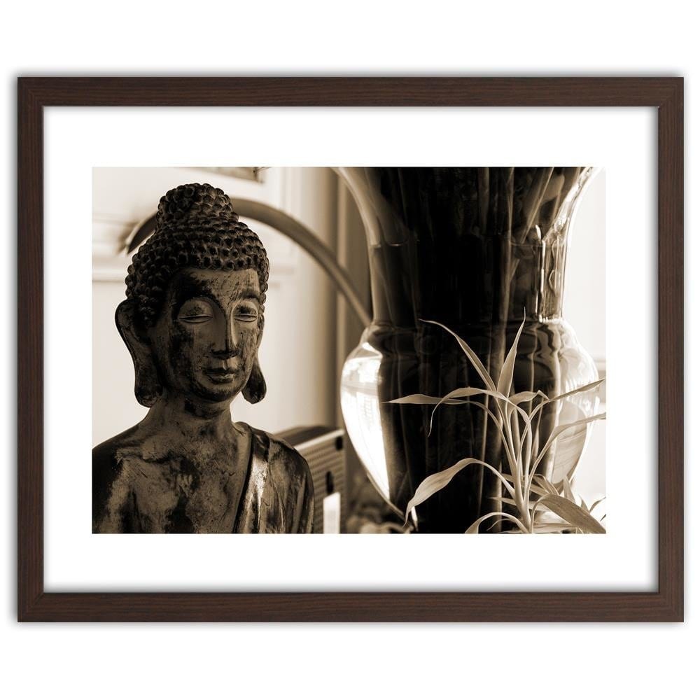 Glezna brūnā rāmī - Buddha With Vase Home Trends DECO