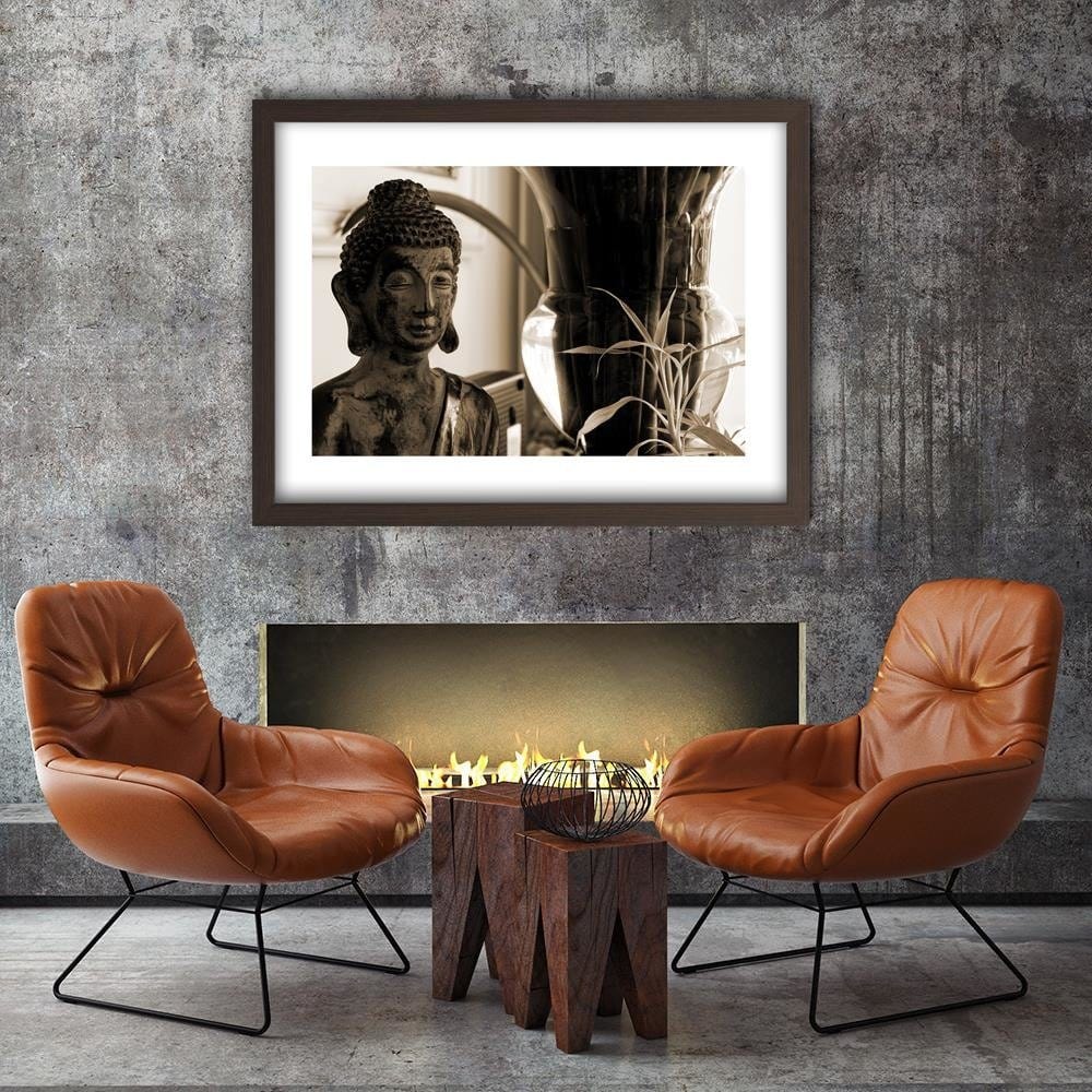 Glezna brūnā rāmī - Buddha With Vase Home Trends DECO