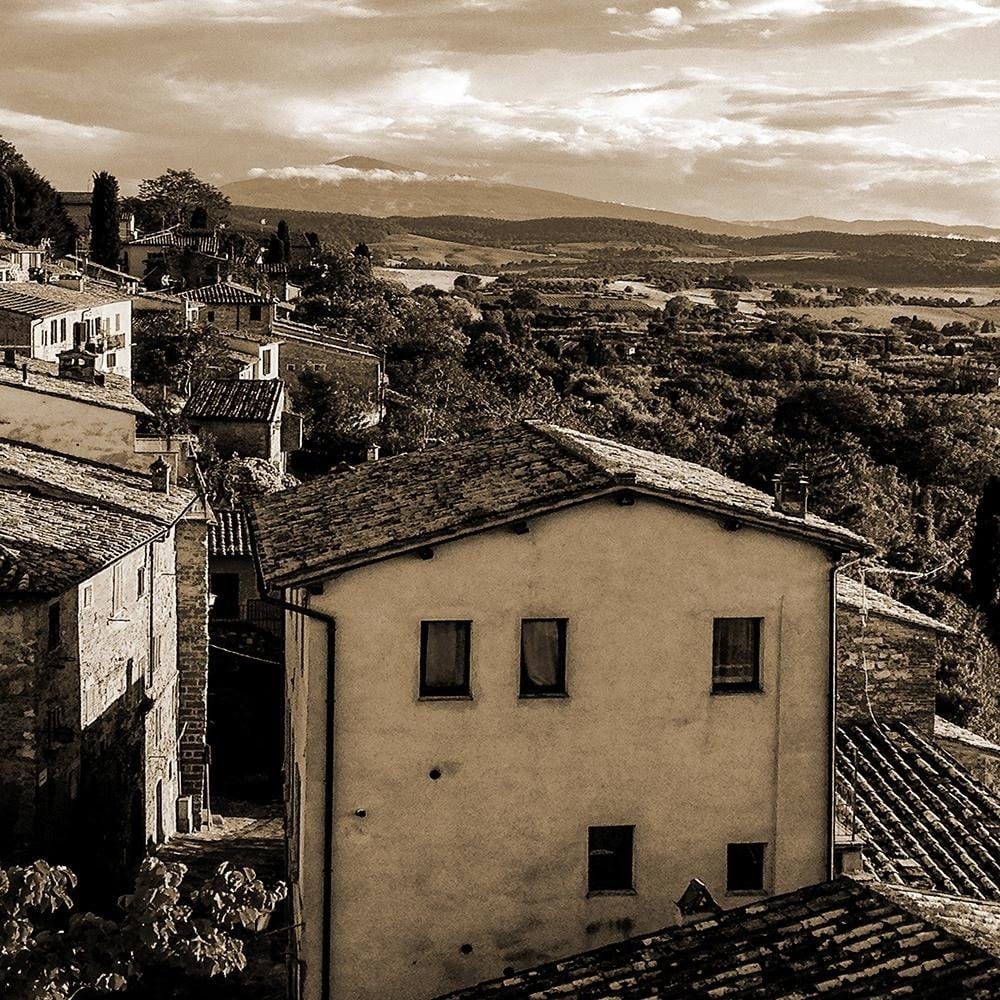 Glezna brūnā rāmī - Buildings In Tuscany 1 Home Trends DECO