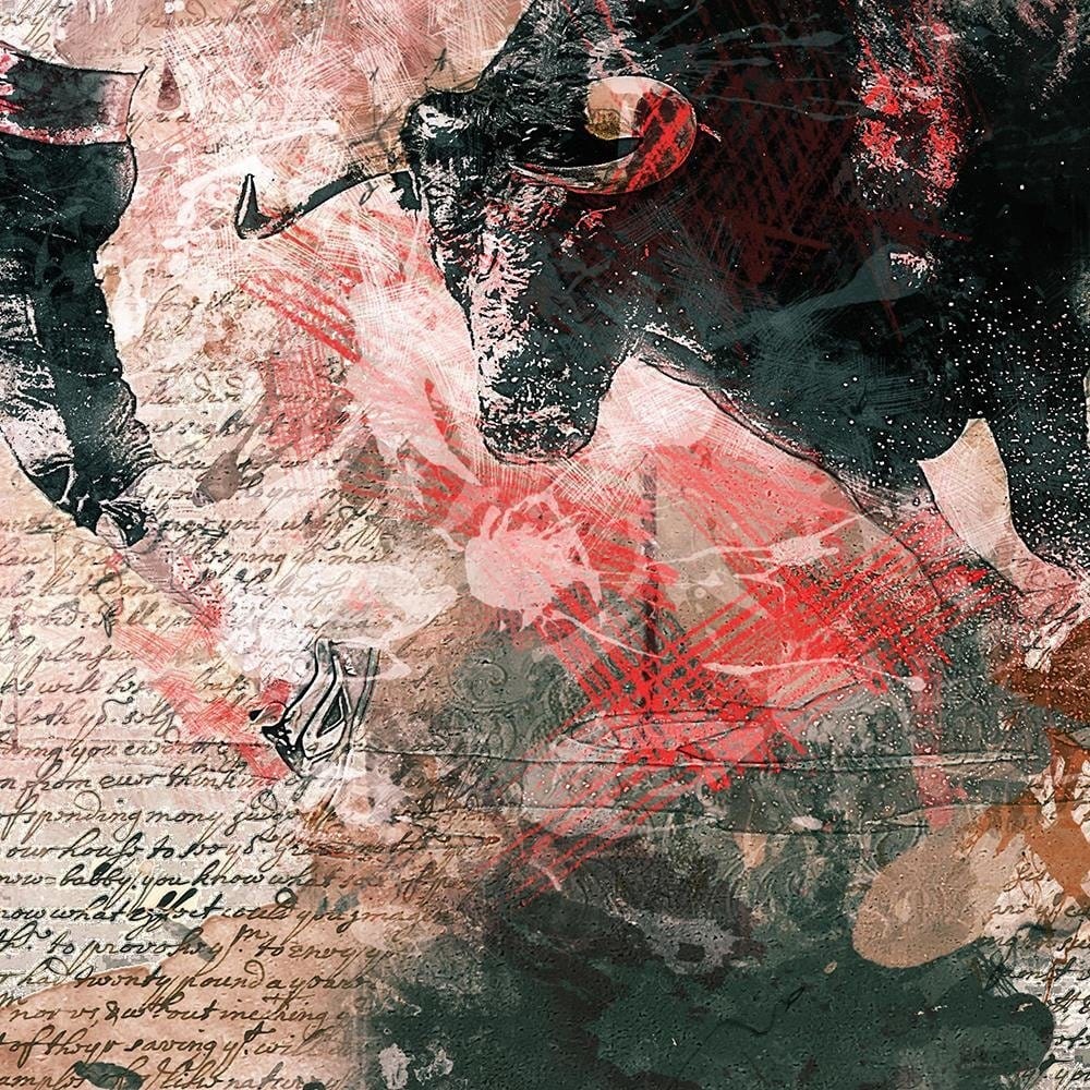 Glezna brūnā rāmī - Bullfighting Abstraction Home Trends DECO