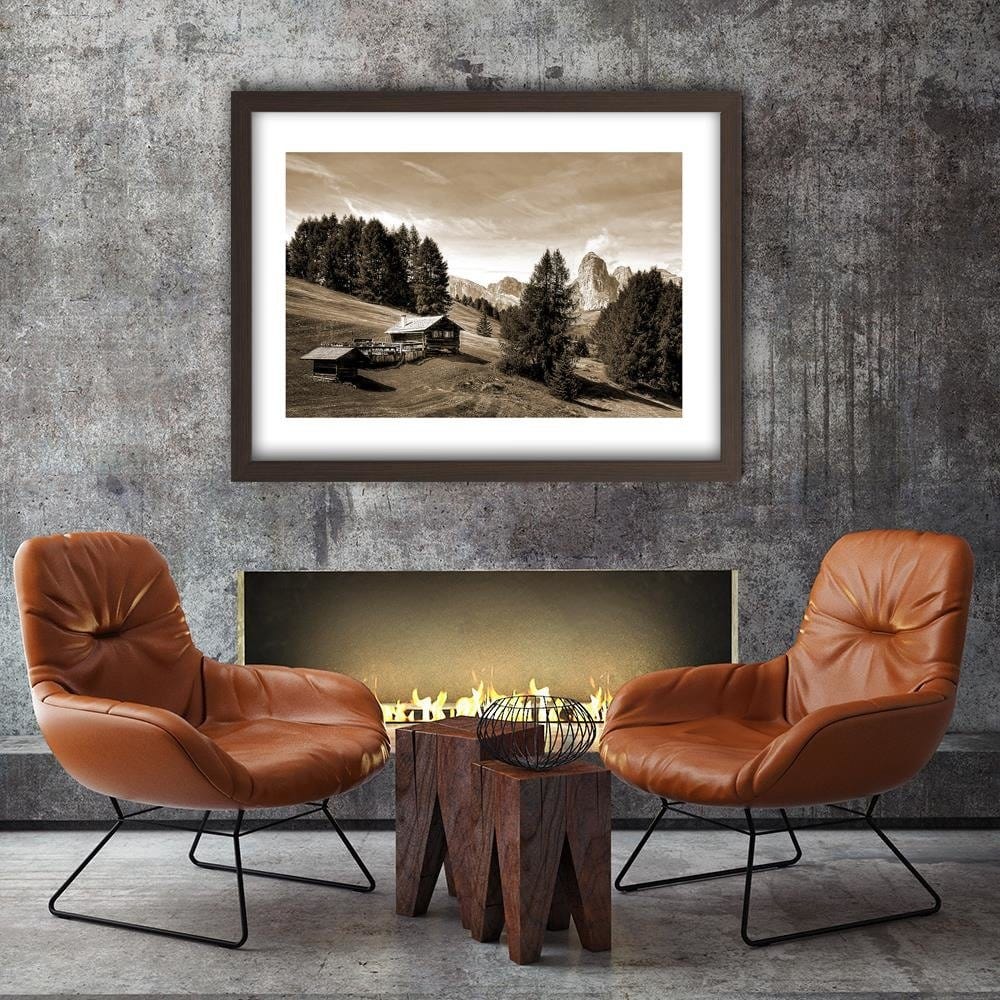 Glezna brūnā rāmī - Cabin In The Mountains 1 Home Trends DECO