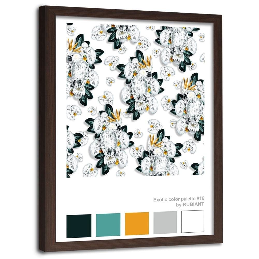 Glezna brūnā rāmī - Cacatoes White Home Trends DECO