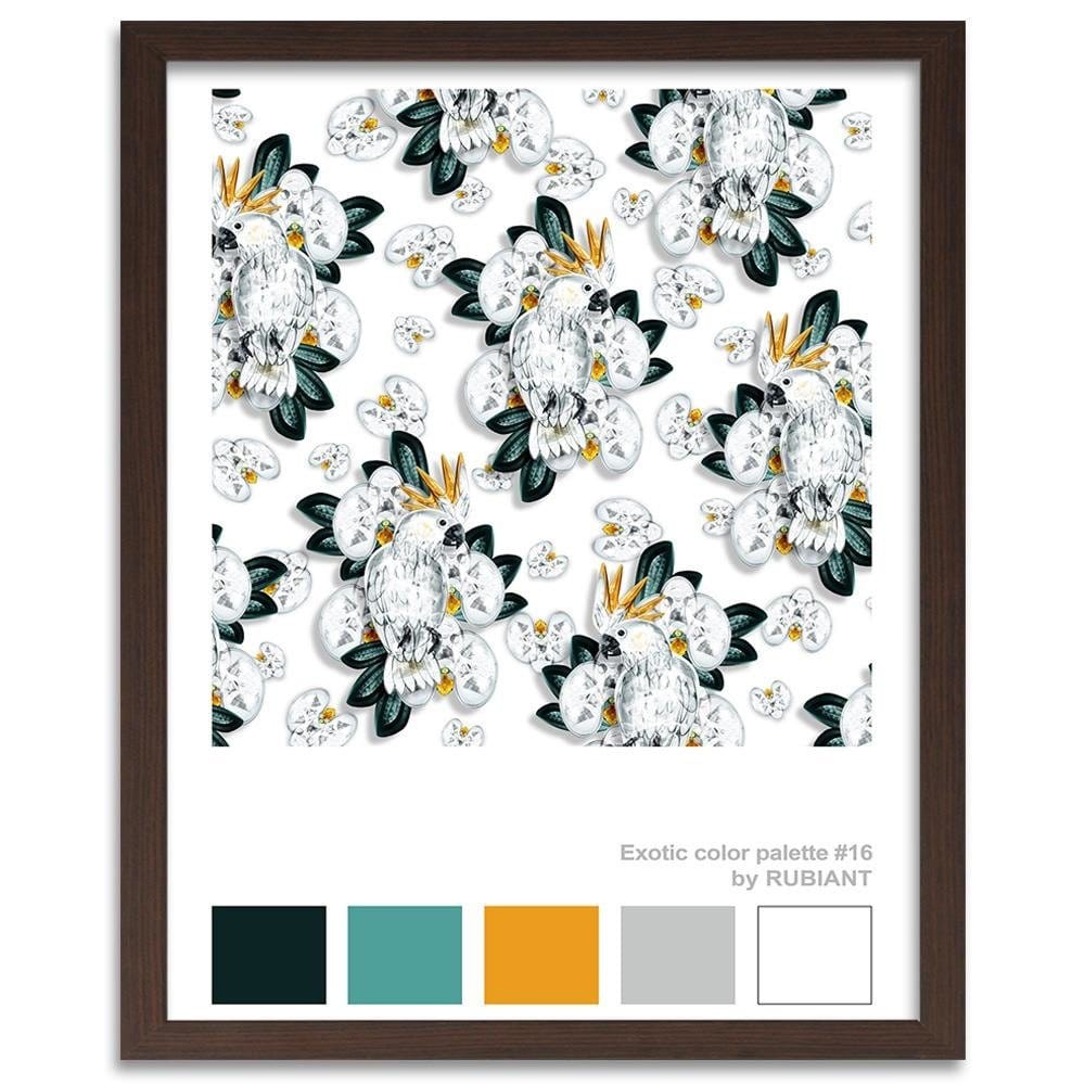 Glezna brūnā rāmī - Cacatoes White Home Trends DECO