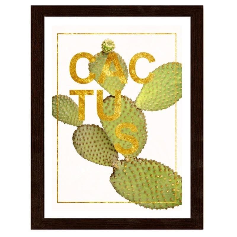 Glezna brūnā rāmī - Cactus 3 Home Trends DECO