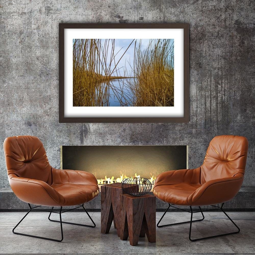 Glezna brūnā rāmī - Cane On The Lake Home Trends DECO