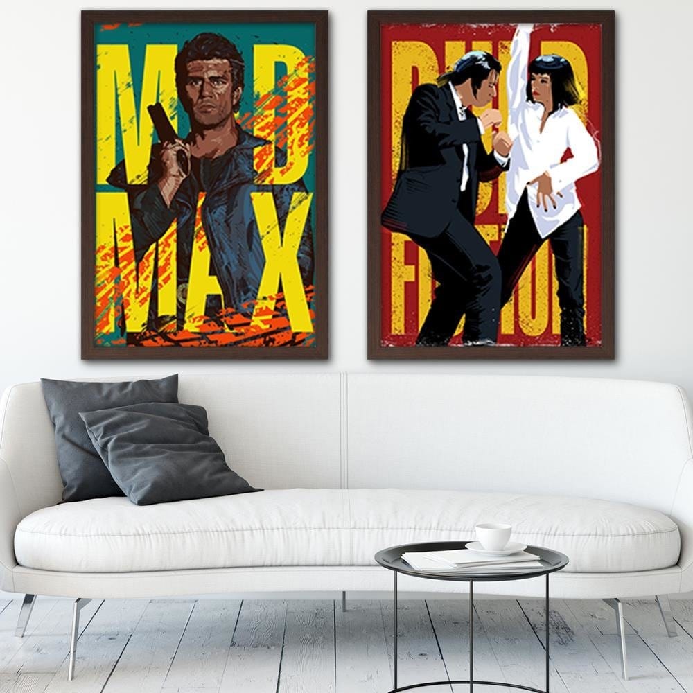 Glezna brūnā rāmī - Cartoon Art Yellow Home Trends DECO