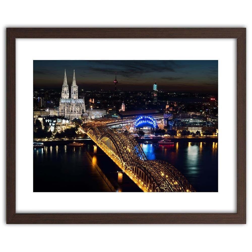 Glezna brūnā rāmī - Cathedral And Bridge Cologne Home Trends DECO