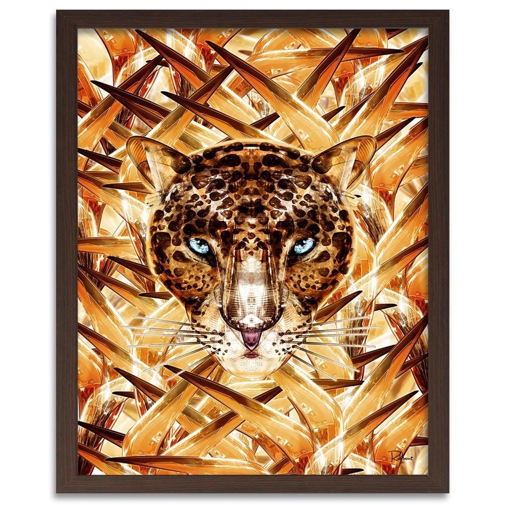 Glezna brūnā rāmī - Cheetah Image Animal Print Orange Home Trends DECO