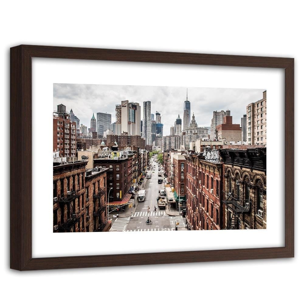 Glezna brūnā rāmī - Chinatown In New York City Home Trends DECO